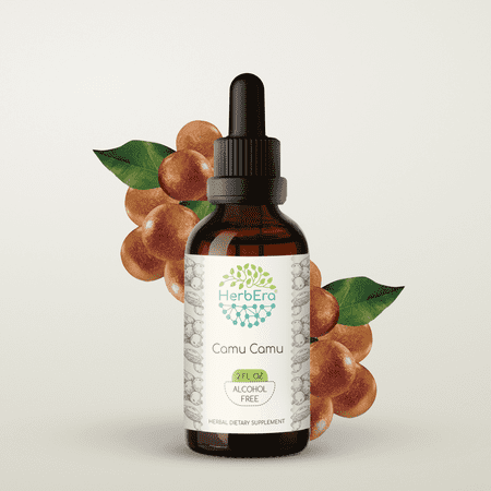 HerbEra Camu Camu Tincture, Herbal Dietary Supplement for Antioxidant Support, Camu Camu (Myrciaria dubia) Dried Fruit Extract, Natural, Alcohol-Free, Drops 2 oz