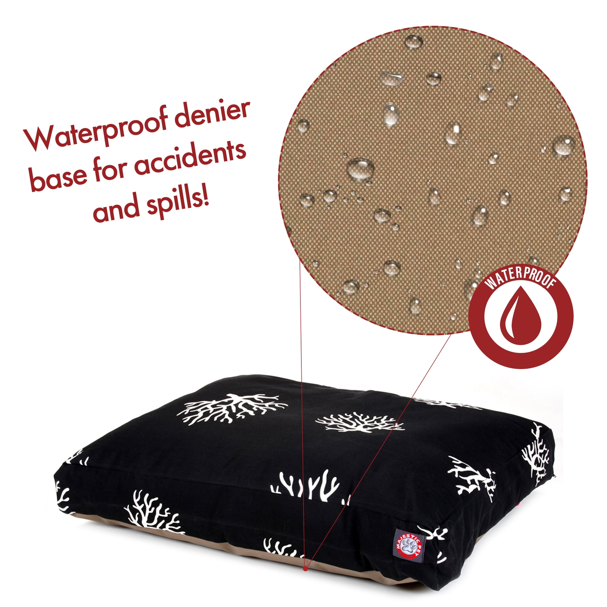 Majestic Pet | Coral Rectangle Pet Bed For Dogs, Removable Cover, Black, Extra Large
