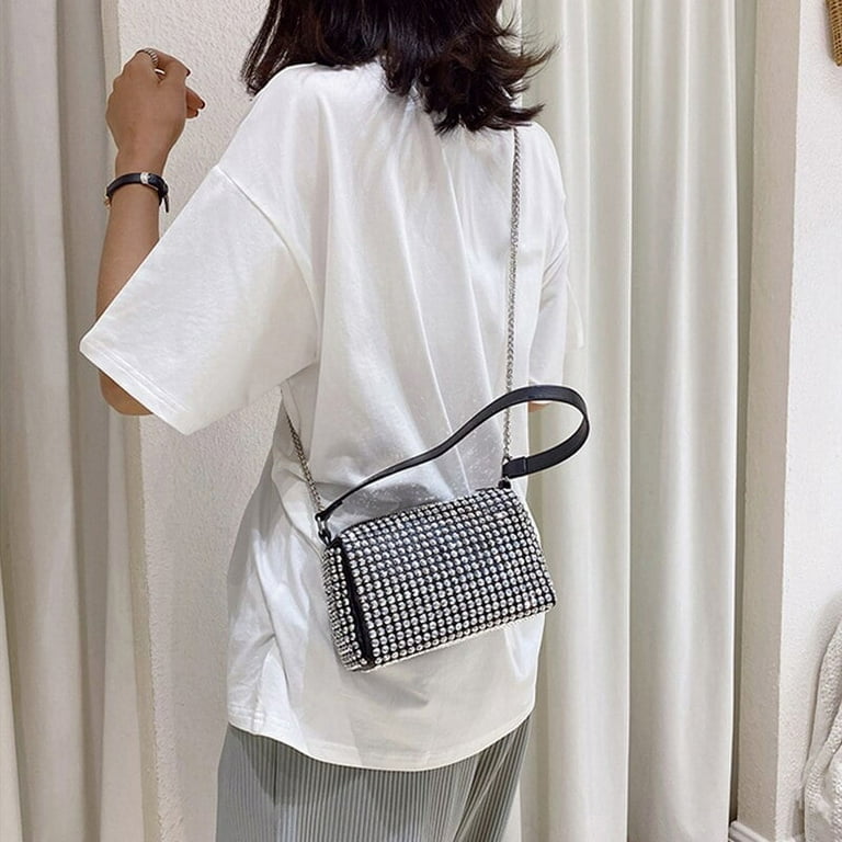 CoCopeaunt Fashion Luxury Shoulder Bags for Women Shine Rhinestone Leather  Messenger Bag Female Small Crossbody Phone Purse Handbag