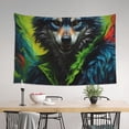 thumbnail image 4 of Easygdp Realistic Style Wolf Warrior Tapestry Wall Hanging, Wall Tapestries for Bedroom Aesthetic Living Room Office Decor 60x40in, 4 of 8