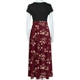 thumbnail image 6 of Dresses for Women 2024 Dressy Casual Short Sleeve Crewneck Sundress Summer Boho Floral Empire Waist Beach Maxi Dress, 6 of 6
