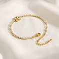 thumbnail image 2 of VNOX Gold Stainless Steel Clover Flower Tennis Bracelet for Women, Sparkling Crystal Gift Jewelry, 2 of 7