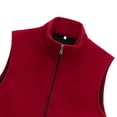 thumbnail image 3 of Fiaer Womens Oversized Vest Full Zip up Sleeveless Tanks Lapel Collared Solid Color Loose Fit Comfy Tops Brick Red XXXL, 3 of 3