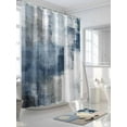 thumbnail image 3 of Abstract Art Shower Curtain, Gradient Dark Blue Vintage Minimalist Waterproof Shower Curtain Set with 12 Hooks Lightweight Washable Fabric Shower Curtains for Bathroom 60x72 Inches, 3 of 6