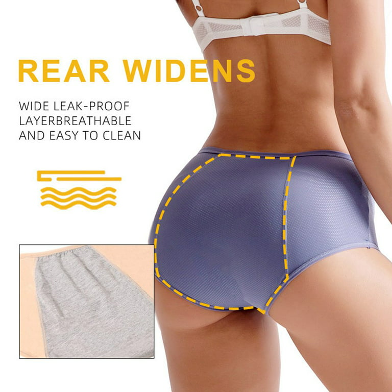 Spdoo 3 Pack Women Menstrual Panties Teen Girls Period Underwear Breathable  Leak-Proof Cotton Protective Briefs(Regular & Plus Size)