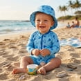 thumbnail image 2 of Disney Mickey Mouse Baby Boys' Swimwear One Piece Sunsuit and Hat Set Light Blue, 2 of 6
