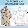 thumbnail image 4 of Oversized Wearable Blanket Hoodie,Beige Origami Dinosaurs Pattern Sherpa Blanket Hoodie with Super Pockets,Super Warm Fuzzy Pullover for Women & Men, 4 of 6