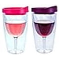 thumbnail image 3 of Ensemble de Gobelets à Vin avec Couvercles Rouges et Roses, 16 Oz, Lot de 2 - Southern Homewares - Gobelets en Acrylique Isolés à Double Paroi Transparents, 3 of 4