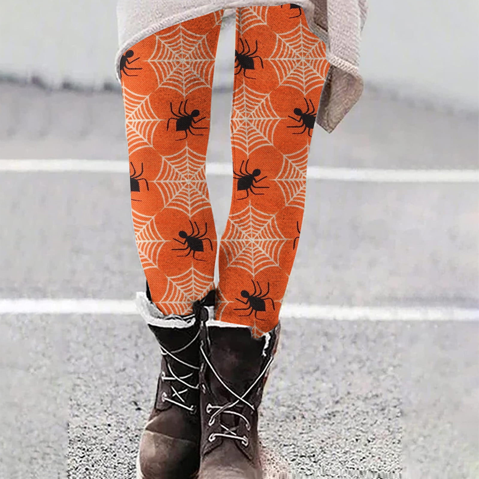 Eqwljwe Halloween Leggings For Women Plus Size Funny Bats Graphic Stretchy Pants High Waist Ankle Elastic Tights Thermal Warm Legging Clearance Fuzzy