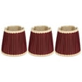 thumbnail image 3 of 3pcs E14 Fabric Lamp Shade Wine Red Modern Clip On Lampshade for Home Wall Candle Table Lamps, 3 of 8