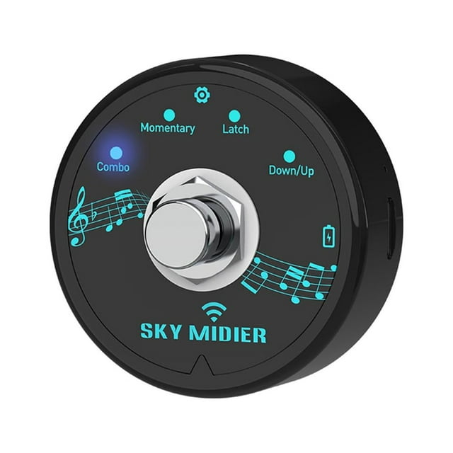 yeacher Compact Wireless USB MIDI Controller with Bluetooth 5.1, Built-in Rechargeable Battery, ABS Material, Lightweight 33g, Portable Design for Music Production