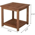 thumbnail image 3 of HYJY Patio Small Side Table, Acacia Wood 18 inch Double-Deck Coffee Table with Storage Tier for Living Room, Garden, Balcony, Porch, Deck (Carbonized Color), 3 of 16