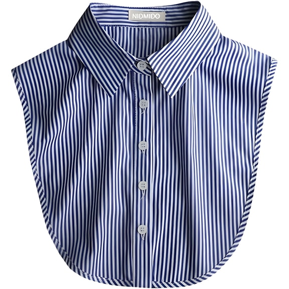 TELOLY Striped Detachable Collar Half Shirt Blouse Dickey Collar Elegant for Women Girls Womens Dickie Collar
