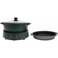 thumbnail image 4 of Electric Hot Pot - 4.2QT /4L Capacity, Split Non Stick Electric Skillet Pot for Cooking Burner with Shabu Shabu Pot and Grill Pan, Green, 4 of 9