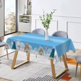 thumbnail image 2 of Nanqianyi Blue Christmas Tablecloth 54x72 Inches for Rectangle Tables, Christmas Trees Water Resistant Table Cloth for Kitchen Dining, 2 of 11