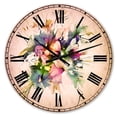 thumbnail image 1 of Designart 'Summer Colorful Flowers Traditional Wall Clock, 1 of 4