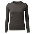 thumbnail image 4 of Trendfront Womens Solid Crewneck T Shirts Long Sleeve Slim Fit Casual Fall Basic Layering Tee Tops Cool Weather Wear, 4 of 5