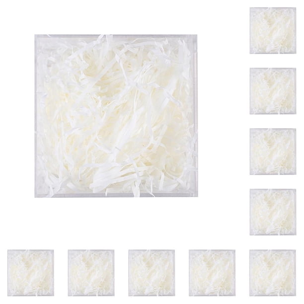 Bearachild 1 paquete de relleno de rafia de papel Lafite, embalaje arrugado triturado, suministros de decoración, rellenos, Pascua, Navidad, Beige 10Conjunto