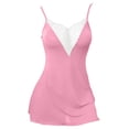 thumbnail image 4 of CQXIDFH Women Lace V-Neck Slip Nightgown Floral Lace Spaghetti Strap Sleep Dress, Soft Mini Chemise Lounge Dress for Bedroom Honeymoon Date Night Wear, Sizes S-XL Pink, 4 of 9