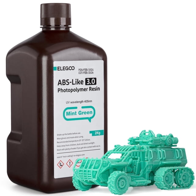 Impresora 3D de resina ELEGOO ABS Like 3.0 2000 g, color verde menta