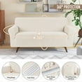 thumbnail image 5 of Timeles 1 Piece Stretch Loveseat Sofa Covers Non Slip Couch Covers Soft Jacquard Sofa Slipcover Washable Furniture Protector with 2 Throw Pillow Covers (2 Seater, Ivory), 5 of 7