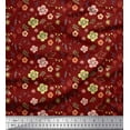 thumbnail image 1 of Soimoi Cotton Cambric Fabric Leaves & Floral Artistic Print Fabric by The Yard 56 Inch Wide, 1 of 3