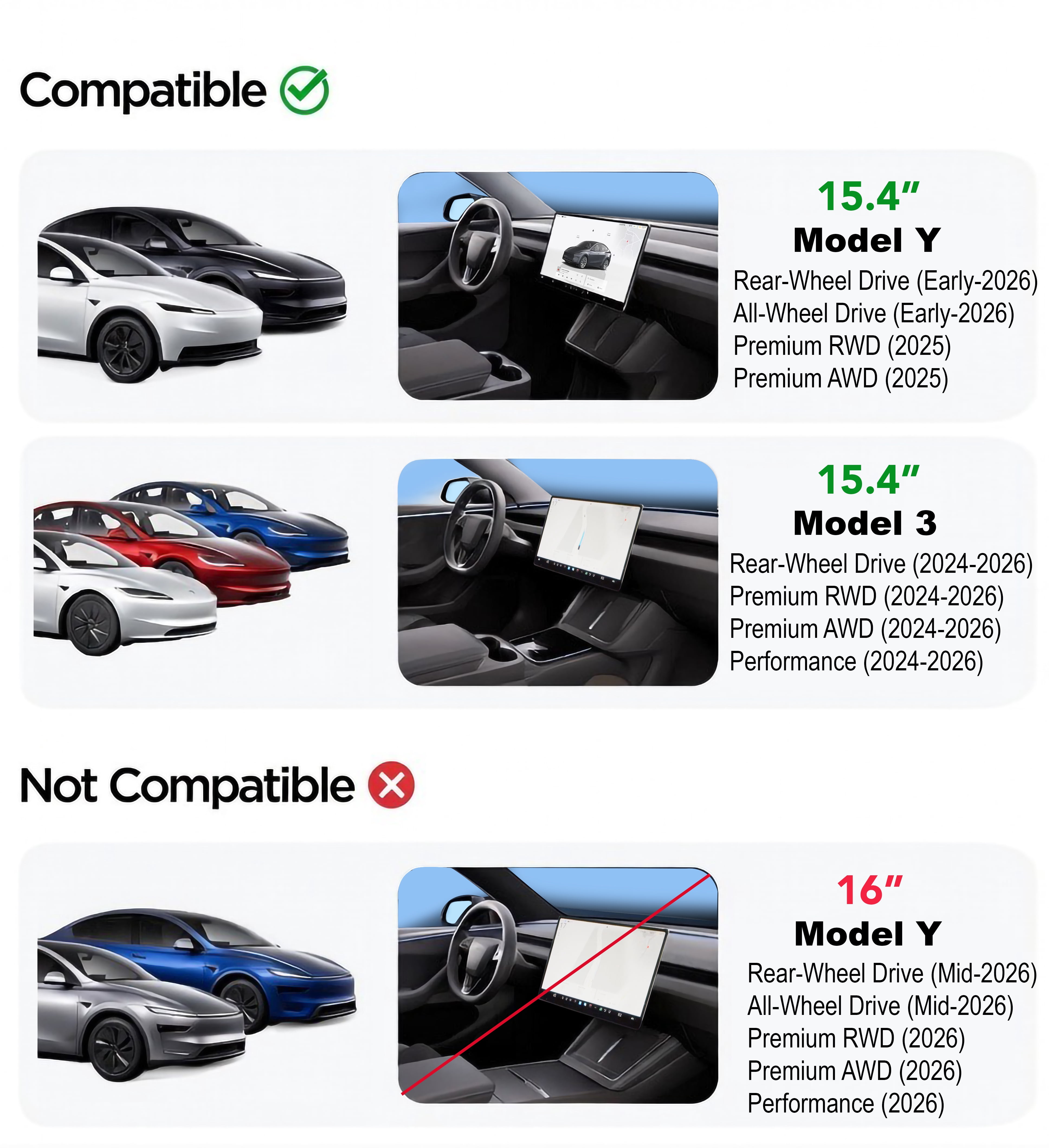 Obaska Tempered Glass Screen Protector designed for 2024-2025 Tesla Model 3 Highland & 2025-2026 New Model Y Juniper