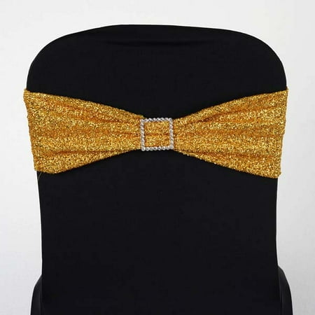 Custom Chair Sashes - Efavormart 5 PCS Metallic Shiny Glittered Spandex Chair Sashes for Wedding Events Banquet Decor Chair Bow Sash Party Decoration