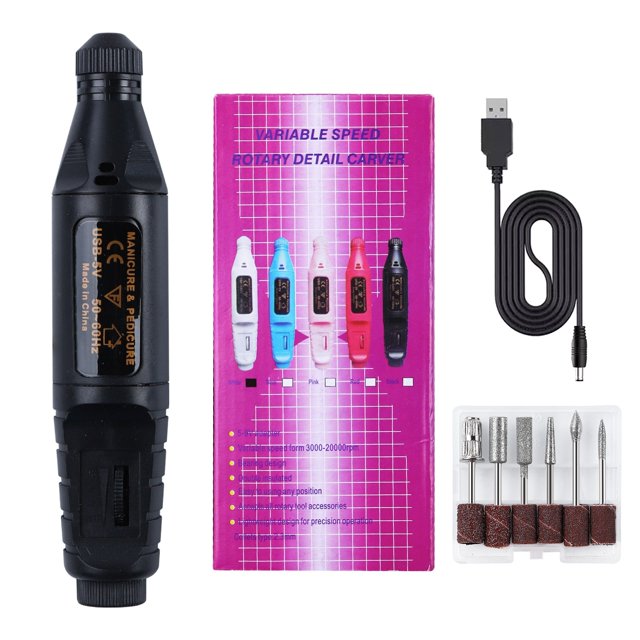 Kit Pulidor De Esmeril Para Cuidado De Uñas eléctrico profesional Moreka Negro