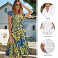 thumbnail image 6 of Garronmavis Polynesian Matching Couple Outfits Husban and Wife Clothing Men's Button Down Shirt Size M Casual Beach Shirts and Womens Short Sleeve Dress A-Line Hawaiian Dress, 6 of 7