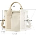 thumbnail image 4 of Small Cute Canvas Tote Crossbody Shoulder Bag Multiple Pockets Mini Casual Satchel Hobo Handbag Messenger Purse for Women, 4 of 8