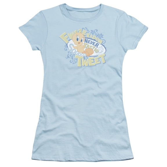 Looney Tunes Fweedom S/S Junior Women's T-Shirt Sheer Light Blue