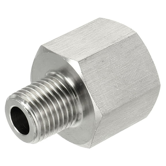 Uxcell 1/4 PT Male to 1/2 PT Female Stainless Steel Pipe Fitting Reducing Hex Bushing