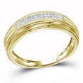 thumbnail image 2 of 10kt Yellow Two-tone Gold Mens Round Diamond Double Row Wedding Band 1/10 Cttw 50426, 2 of 2