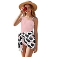 thumbnail image 2 of SEANATIVE 17-18 Year Kid Girl Swimsuit with Mesh Skirt Coverup One Piece Bathing Suit Comfortable Stretch Summer Swimwear with Adjustable Strap, Cow Print Black White Pink, 2 of 7
