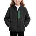 thumbnail image 2 of Mifsaly Boys Girls Fleece Jacket Zip Up Stand Collar Warm Winter Coats Kids Fall Winter Outdoor Everyday Outerwear with Pockets, 2 of 9