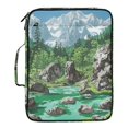 thumbnail image 2 of Haosy Accordion File Organizer Zipper Binder 500 Sheet 6-Tab Expanding File Folder Multi-Pocket 1.2 Inch 3 Ring Lake in Mountains, 2 of 7