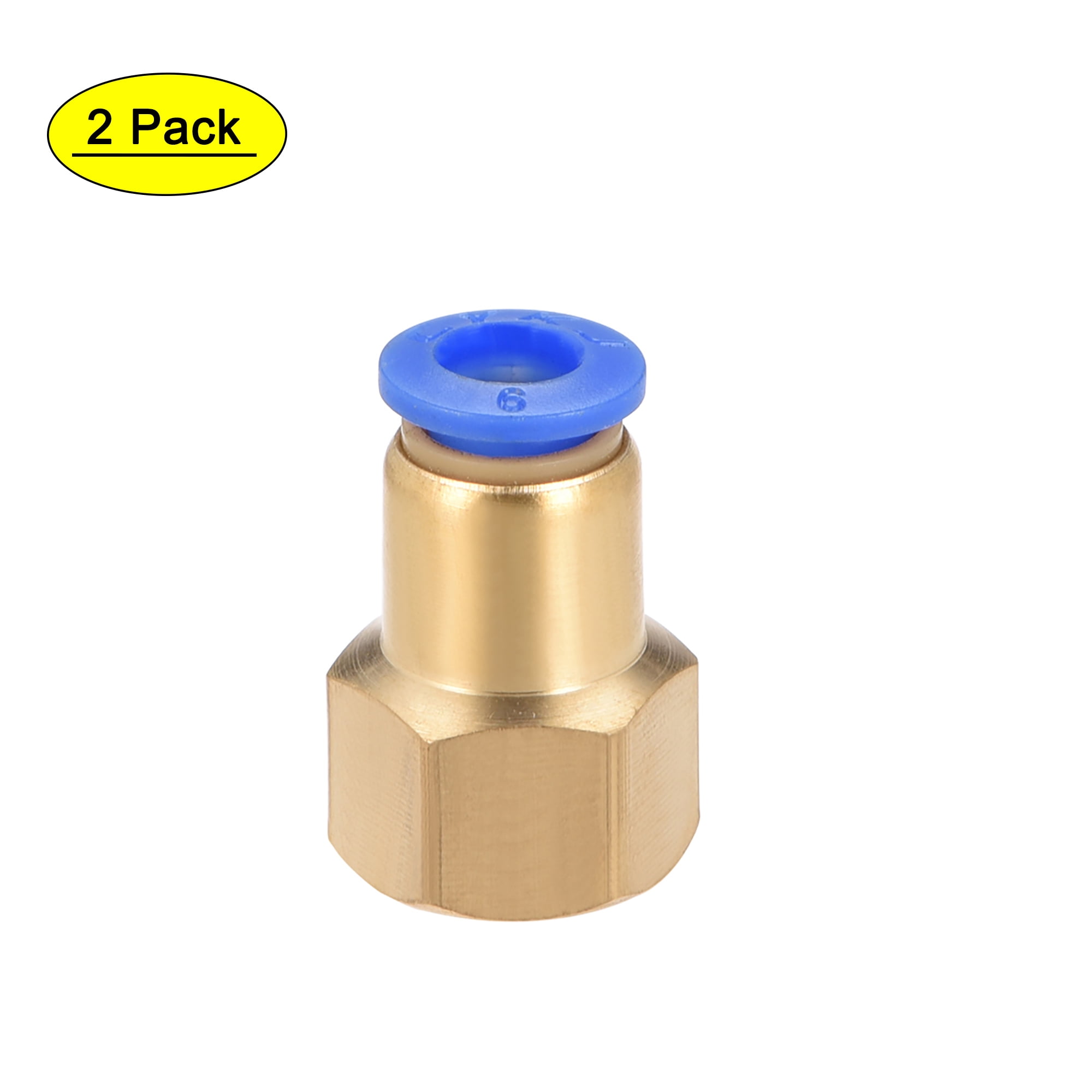 uxcell Push to Connect Tube Fitting Adapter 6mm Tube OD x G1/4 Female Straight Pneumatic Connecter Connect Pipe Fitting 8pcs 