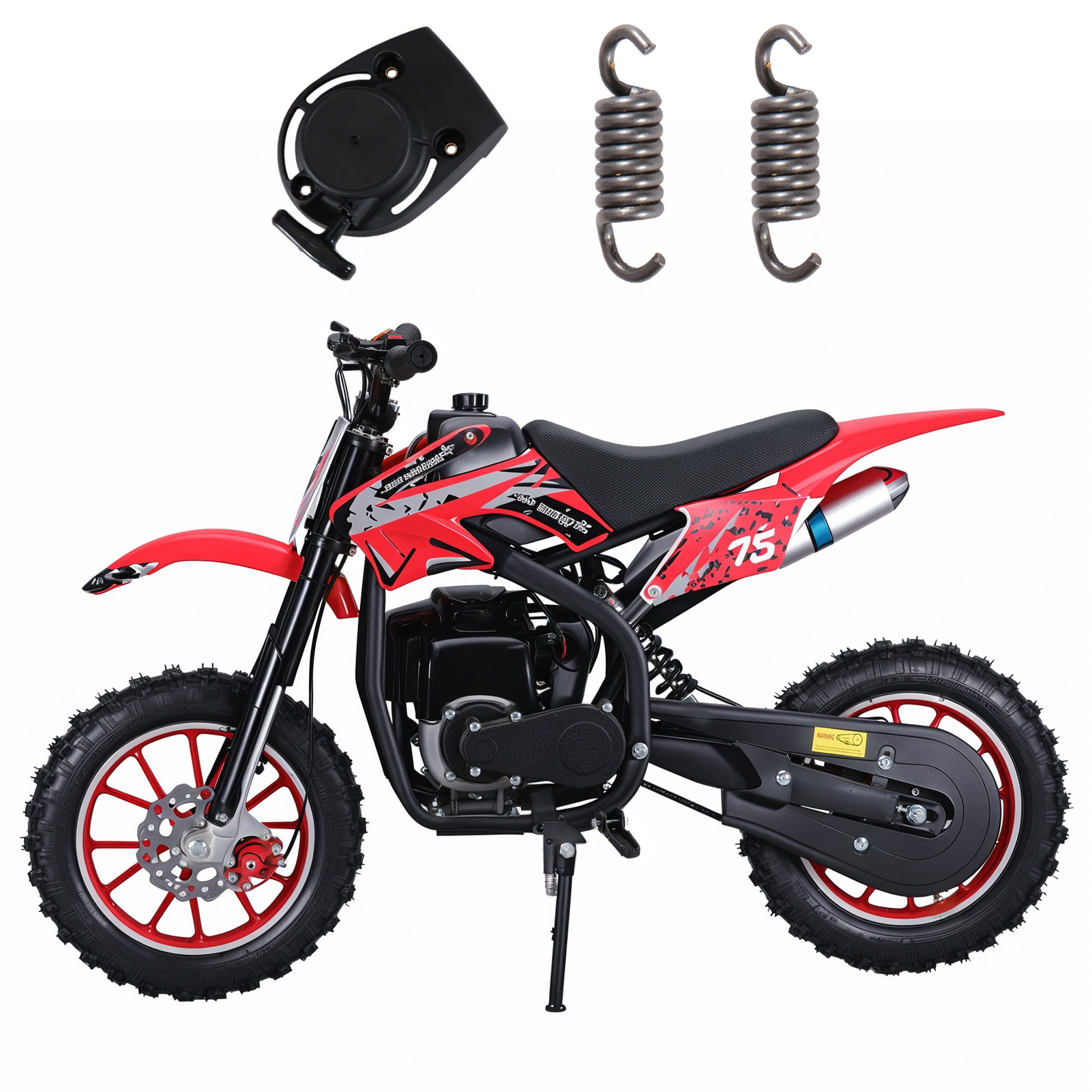 Kids Dirt Bike 49CC 4-Stroke Gas Powered Off Road Motorcycle, Maximum Speed 35km/H Children Pocket Motorbike with Disc Brakes