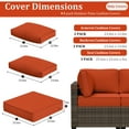 thumbnail image 2 of Snubbull 8 Pcs 25.6" x 23.6" Cushion Covers for Patio Furniture, Outdoor Waterproof Cushion Slipcovers Replacement with Zipper, Orange, 2 of 6