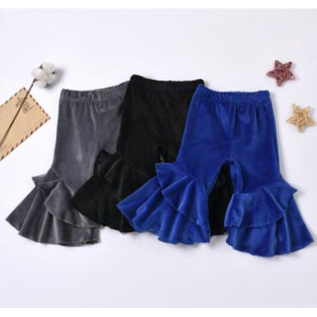 

Binpure Kids Flared Trousers Solid Color High Waist Trousers Bell-Bottomed Pants