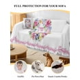 thumbnail image 4 of Happy Eatser Couch Cover, Spring Flowers Colorful Eggs Pastoral Butterfly Sofa Cover Blanket for 3 Cushion Couch, Sectional Sofa Slipcover Furniture Protector for Living Room Bedroom 71''x134'', 4 of 9