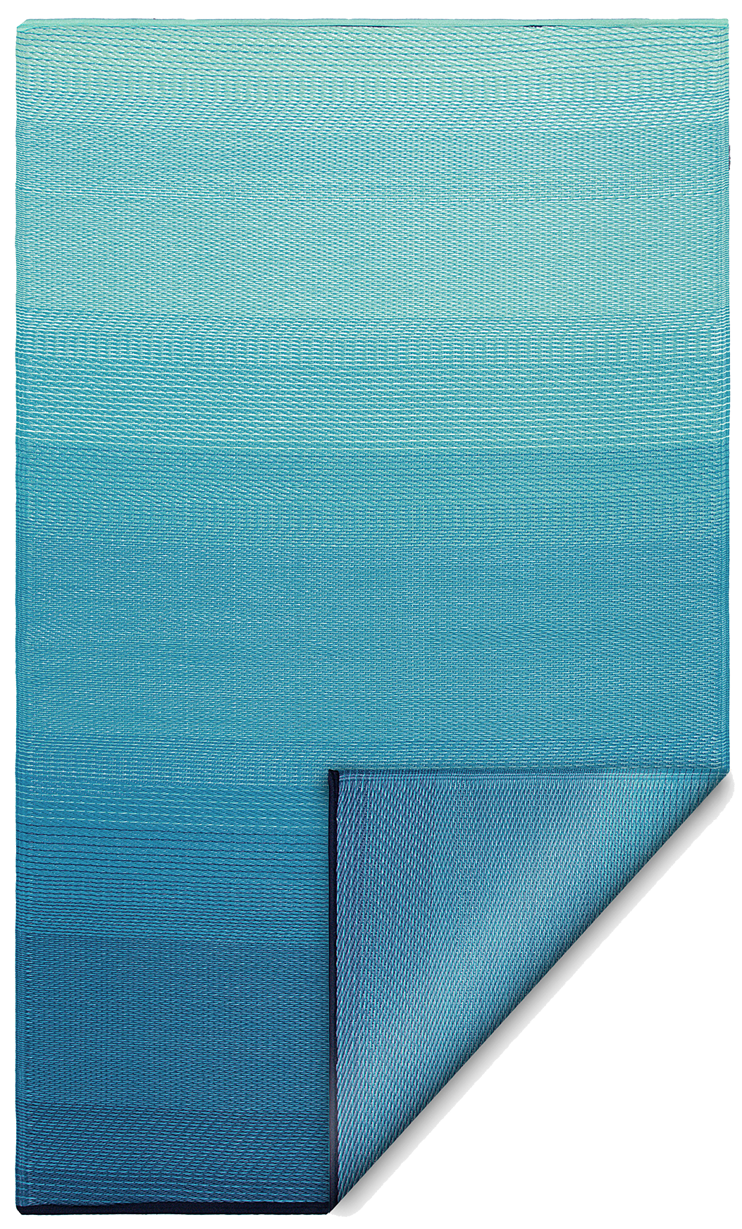 Fab Habitat Outdoor Rug - Waterproof, Fade Resistant, Crease-Free - Premium Recycled Plastic - Ombre - Patio, Deck, Porch, Balcony, Laundry Room - Big Sur - Teal - 4 x 6 ft