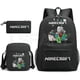 thumbnail image 4 of 3pcs Minecraft Backpack Cartoon Children Boys Girls School Bags Lightweight Students Waterproof Large Capacity Backpack, 4 of 5