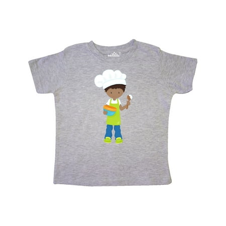 

Inktastic African American Boy Baking Boy Boy With Apron Gift Toddler Boy Girl T-Shirt