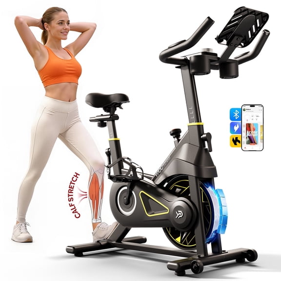 Exercise Bike for Home Gym, Magnetic Resistance Stationary Bike with APP, 300lbs Capacity Indoor Cycling Bike with Comfortable Seat & Tablet Holder