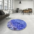 thumbnail image 3 of Ahgly Company Indoor Round Patterned Sky Blue Dress Blue Area Rugs, 8' Round, 3 of 6