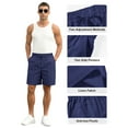 thumbnail image 5 of Iceglad Mens Cotton Linen Shorts Stretch Summer Beach Shorts Casual Drawstring 7inch Inseam Shorts, 5 of 10