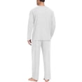 thumbnail image 4 of Dwelliawo en's Pajama Sets Loungewear Sleepwear Pjs Lightweight Long Sleeve Shirts and Bottoms Soft Comfy Sleep Sets Gray M, 4 of 6
