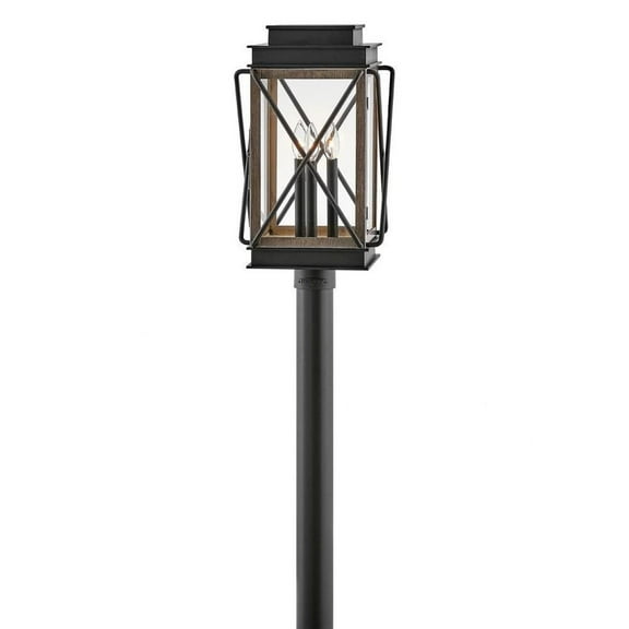 3 Light Medium Outdoor Post Top or Pier Mount Lantern in Transitional Style 11.75 inches Wide By 20.5 inches High-Black Finish Bailey Street Home